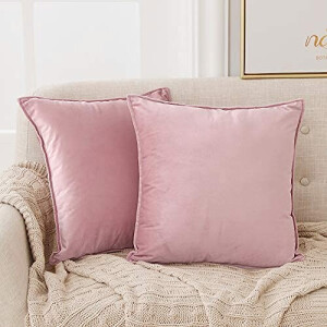 Housse de coussin rose 2 pièces 60x60 cm