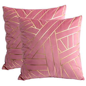 Housse de coussin rose 2 pièces 45x45 cm