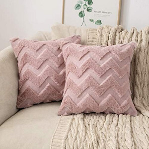 Housse de coussin rose foncé 2 pièces 45x45 cm