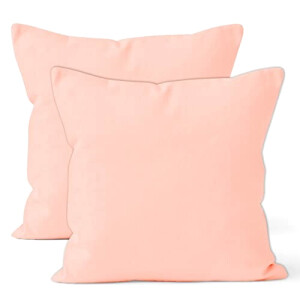 Housse de coussin rose poudré coton 2 pièces 40x40 cm