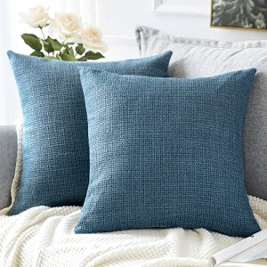 Housse de coussin bleu 2 pièces 60x60 cm