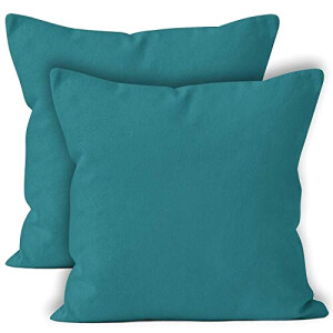 Housse de coussin bleu azul coton 2 pièces 40x40 cm
