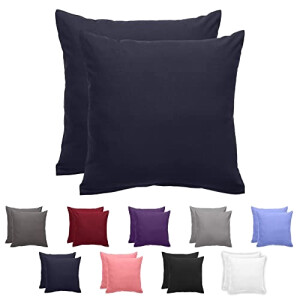Housse de coussin bleu 2 pièces 80x80 cm