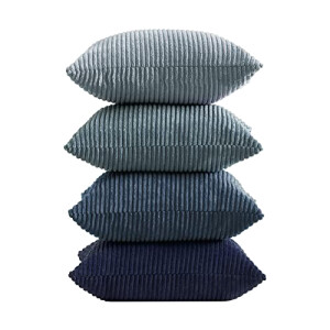 Housse de coussin bleu 4 pièces 40x40 cm