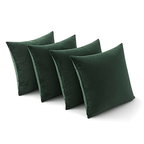 Housse de coussin vert foncé 4 pièces 50x50 cm