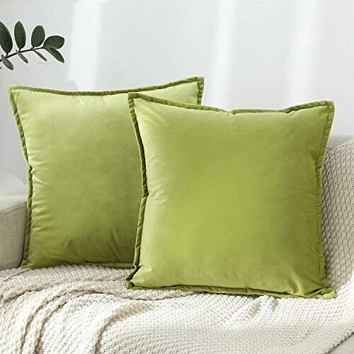 Housse de coussin vert herbe 40x40 cm