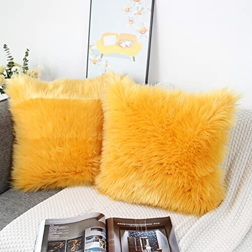 Housse de coussin jaune 2 pièces 50x50 cm variant 0 