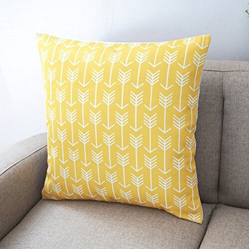 Housse de coussin jaune coton 4 pièces 45x45 cm variant 7 