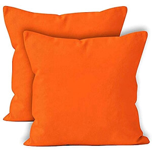 Housse de coussin orange coton 2 pièces 40x40 cm