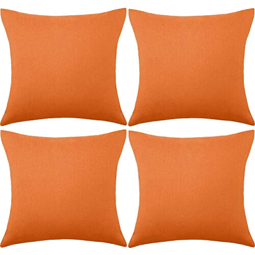 Housse de coussin orange 1 pièces 46x46 cm