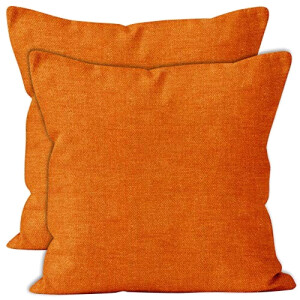 Housse de coussin orange 2 pièces 60x60 cm