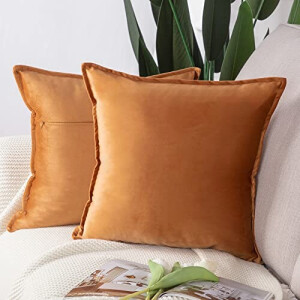 Housse de coussin orange 2 pièces 45x45 cm