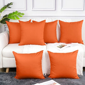 Housse de coussin orange 6 pièces 45x45 cm