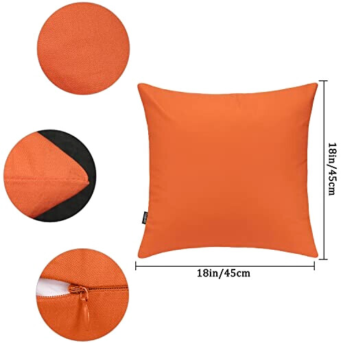 Housse de coussin orange 6 pièces 45x45 cm variant 7 