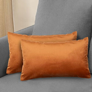 Housse de coussin orange 2 pièces 30x50 cm