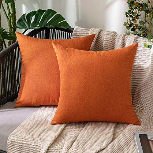 Housse de coussin orange 2 pièces 40x40 cm