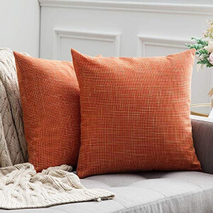 Housse de coussin orange 2 pièces 45x45 cm