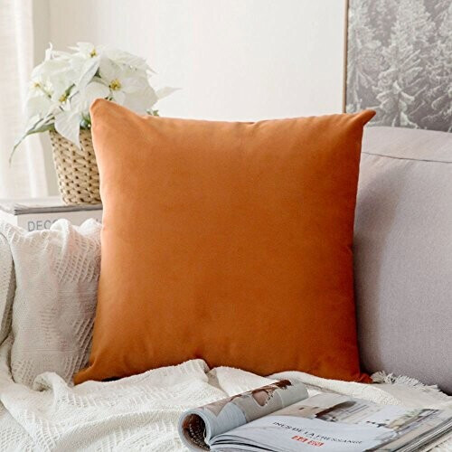 Housse de coussin orange 2 pièces 60x60 cm