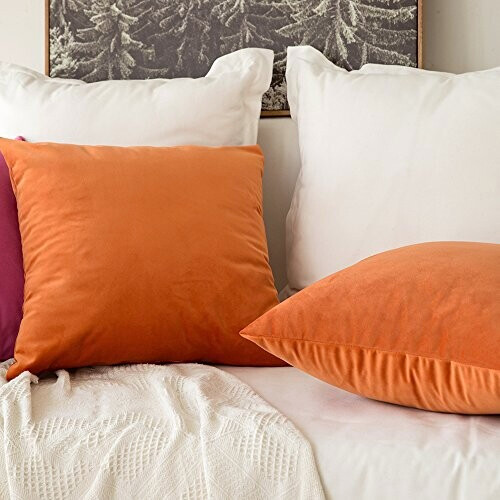 Housse de coussin orange 2 pièces 60x60 cm variant 4 