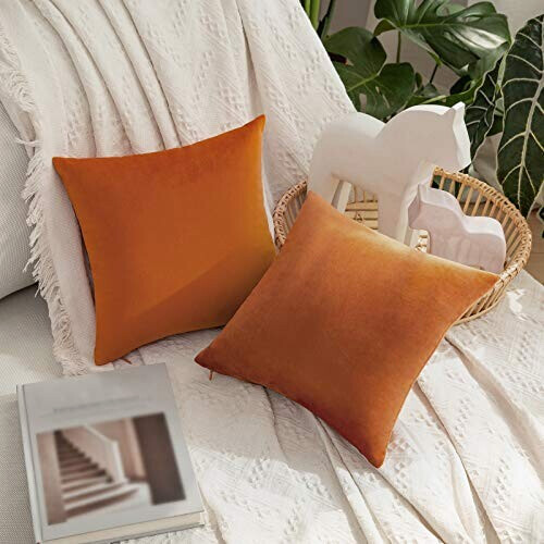 Housse de coussin orange 2 pièces 30x30 cm