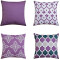 Housse de coussin violet 4 pièces 40x40 cm - miniature