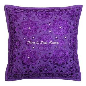 Housse de coussin violet coton