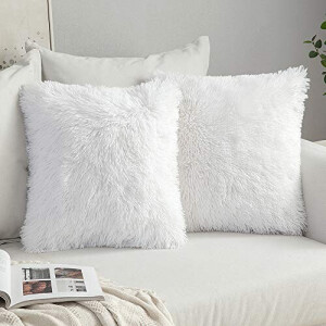 Housse de coussin blanc 2 pièces 40x40 cm