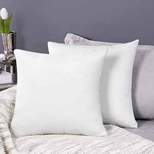 Housse de coussin blanc 2 pièces 40x40 cm