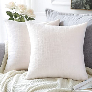 Housse de coussin blanc 2 pièces 40x40 cm