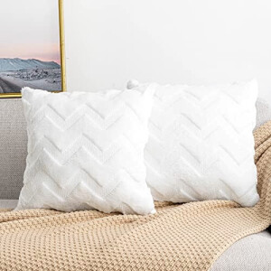 Housse de coussin blanc pur 2 pièces 40x40 cm