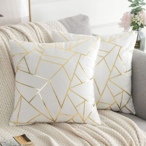 Housse de coussin blanc 2 pièces 40x40 cm