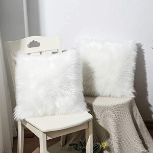 Housse de coussin blanc 2 pièces 40x40 cm