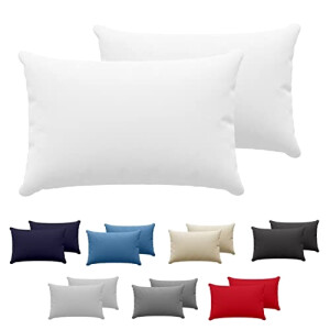 Housse de coussin blanc coton 2 pièces 40x60 cm