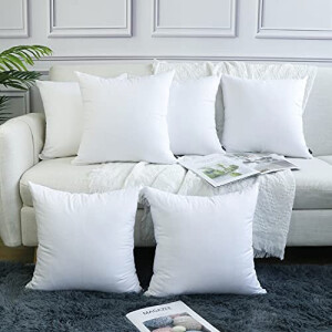 Housse de coussin blanc pur 6 pièces 45x45 cm