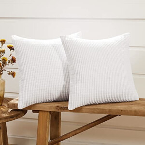 Housse de coussin blanc 2 pièces 40x40 cm