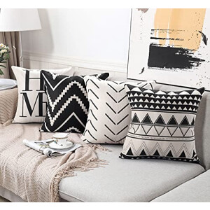 Housse de coussin blanc ir 4 pièces