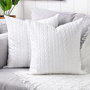 Housse de coussin blanc 2 pièces 45x45 cm