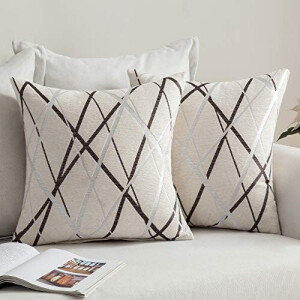 Housse de coussin blanc laiteux 2 pièces 45x45 cm