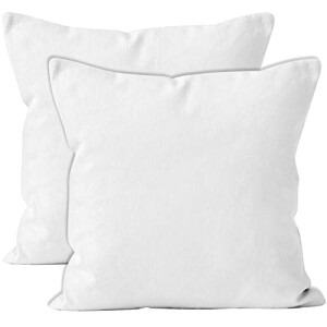 Housse de coussin blanc coton 2 pièces 40x40 cm