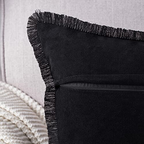 Housse de coussin noir 2 pièces 65x65 cm variant 1 