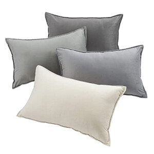 Housse de coussin gris 4 pièces 30x50 cm