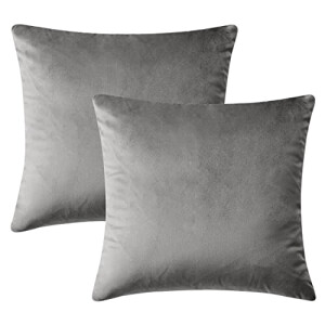 Housse de coussin gris 2 pièces 46x46 cm
