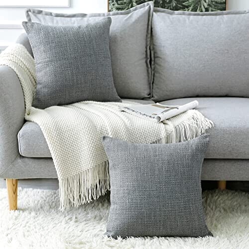 Housse de coussin gris foncé 2 pièces 60x60 cm variant 4 