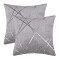 Housse de coussin gris argenté 2 pièces 50x50 cm - miniature