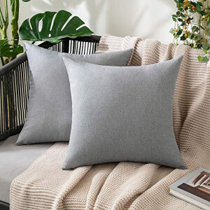 Housse de coussin gris 2 pièces 60x60 cm