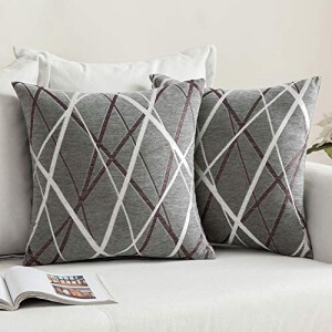 Housse de coussin gris clair 2 pièces 45x45 cm