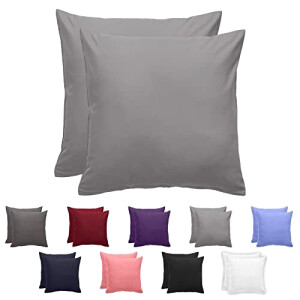 Housse de coussin gris 2 pièces 80x80 cm