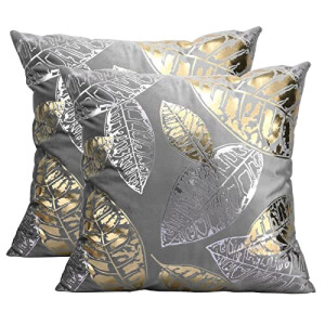 Housse de coussin gris 2 pièces 45x45 cm