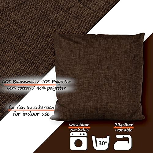 Housse de coussin marron foncé 40x40 cm variant 3 