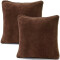 Housse de coussin marron foncé 2 pièces 40x40 cm - miniature